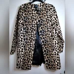 The Limited (Size M) Multicolored Animal Print LS Snap Button Down Front Jacket